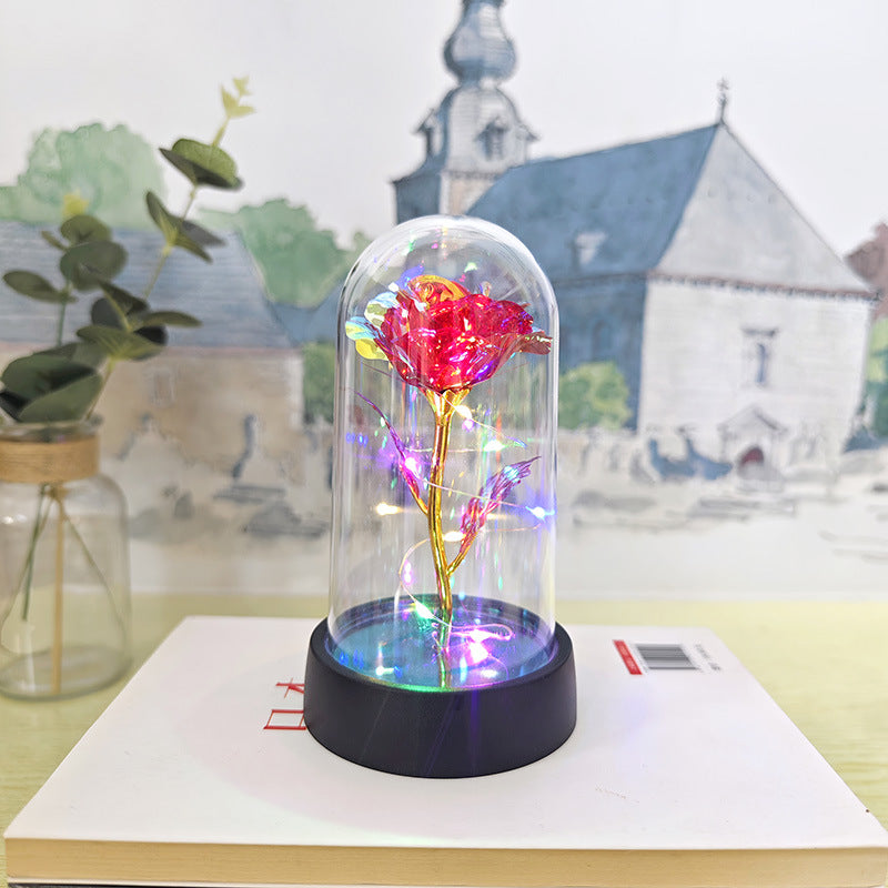 Gold foil gold rose acrylic cover all night light Christmas cher Tanabata Valentine's Day Mother's Day pendulum