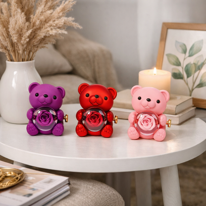 Eternal Rose Bear With Engraved Necklace
