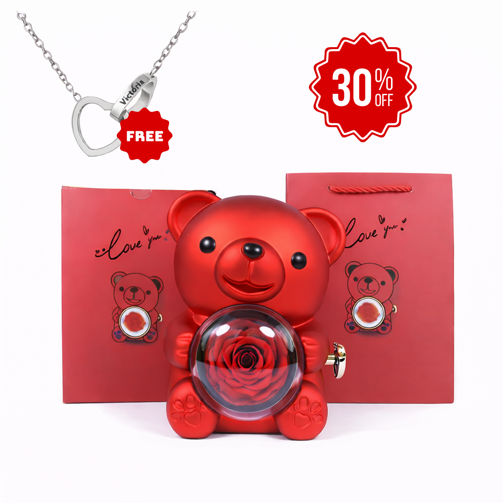 The Eternal Rose Bear With A Hidden Heartbeat